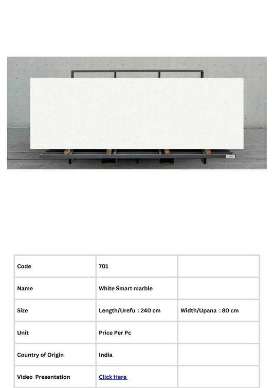 Pure white smart marble